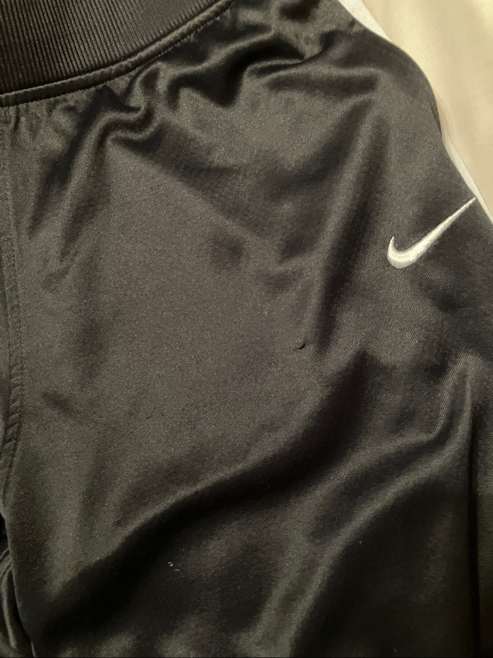Nike Black Track Pants with White Swoosh and Side Stripe - Picture 4 of 10